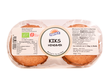 Kiks m/hindbærfyld 175 g. Økologisk